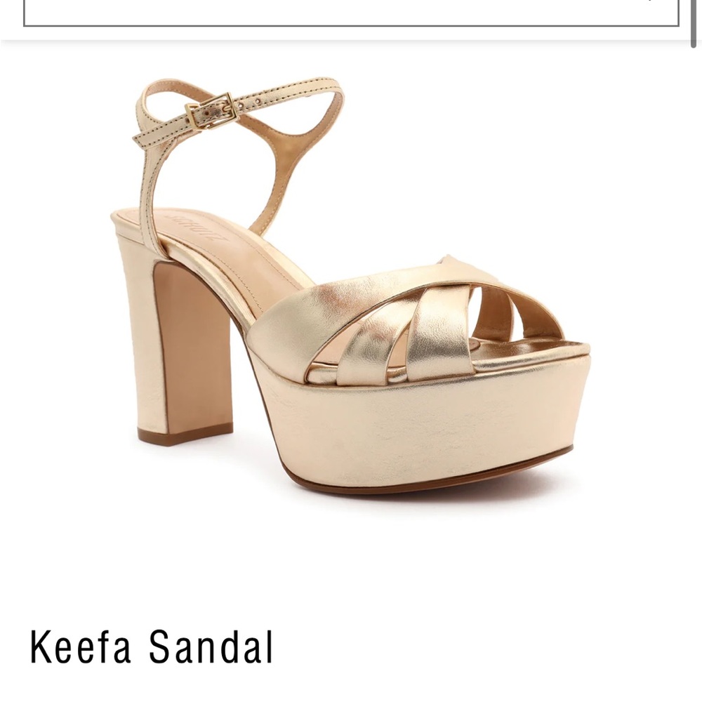 Schutz Keefa platform sandal heels gold